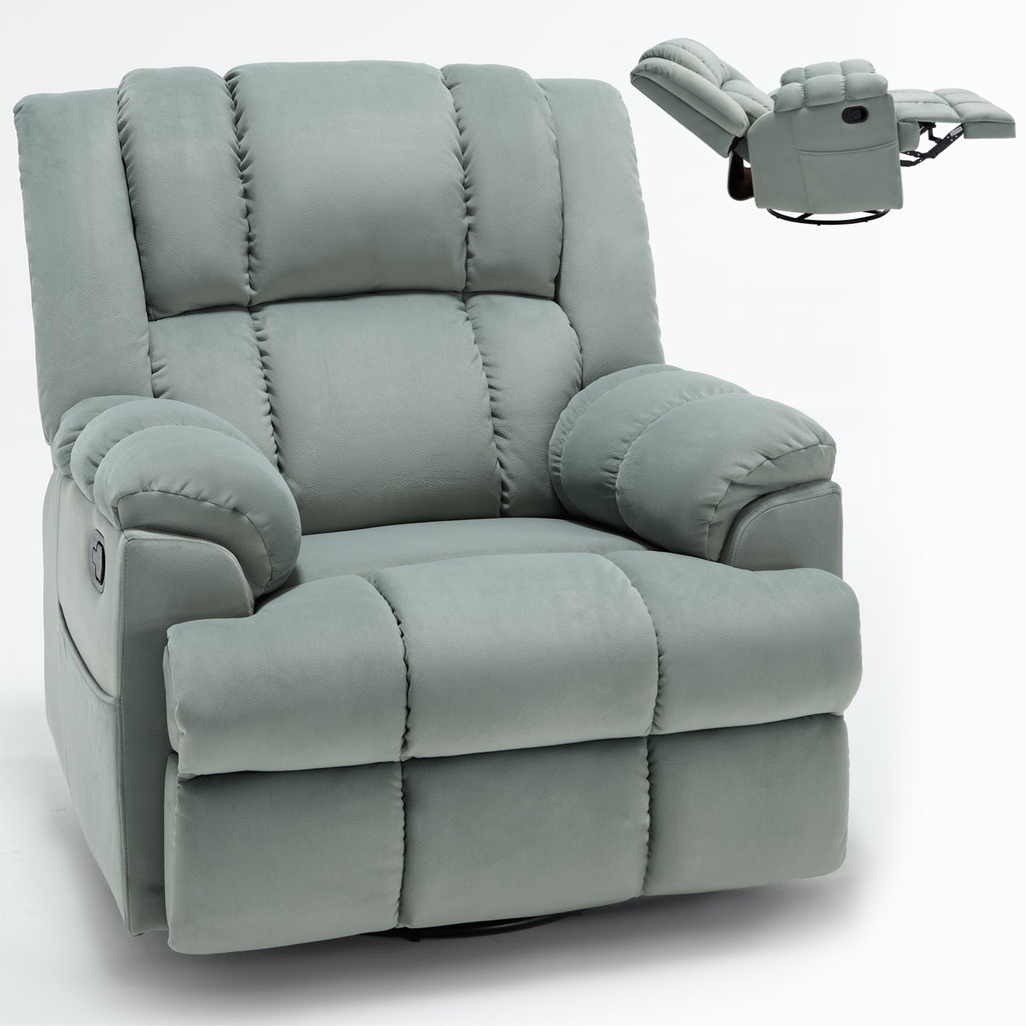 Nash Fabric Manual Recliner Chair - Green