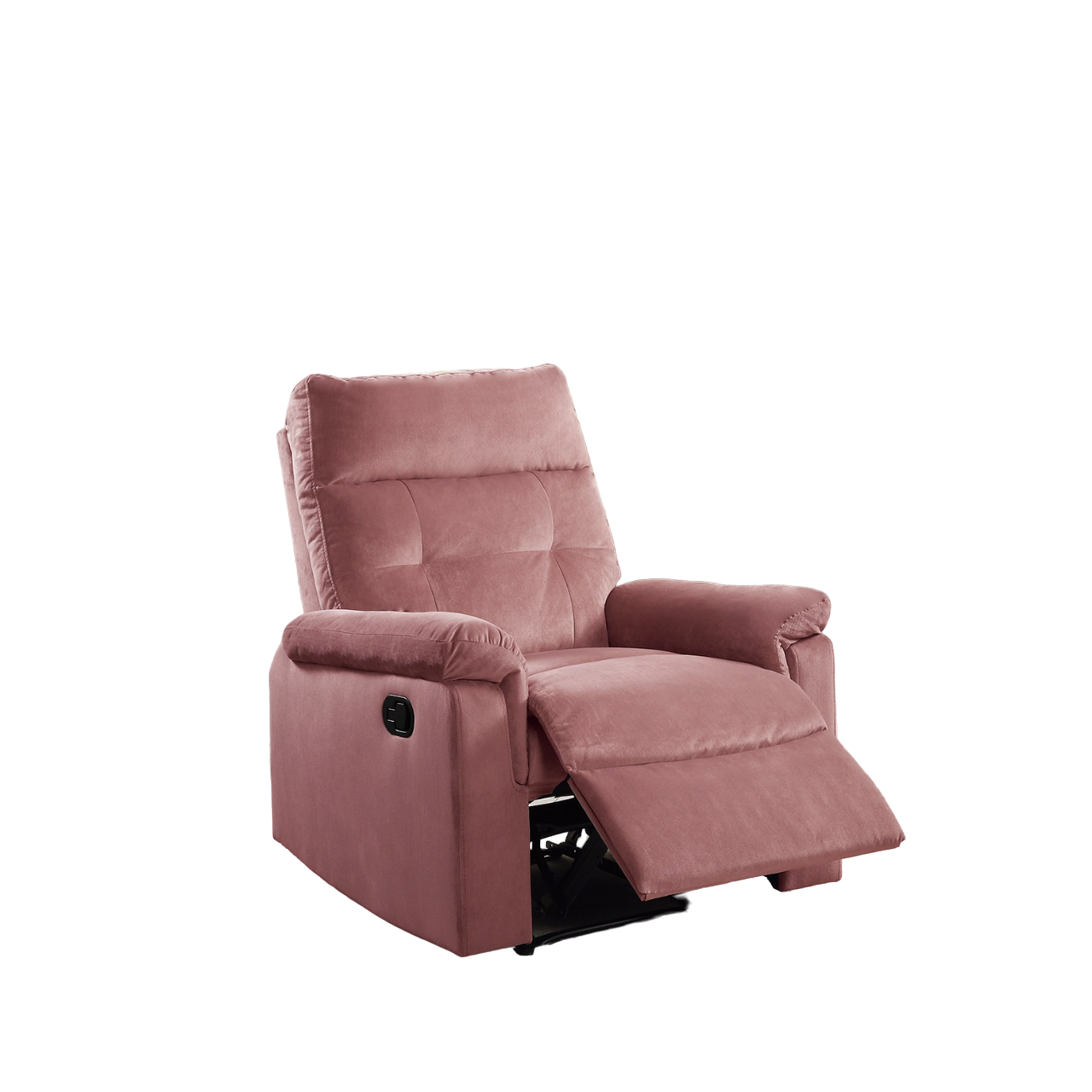 Lester Velvet Recliner Motion Recliner - Blush Pink