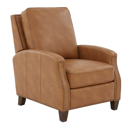 Jack Faux Leather Push Back Recliner - Brown