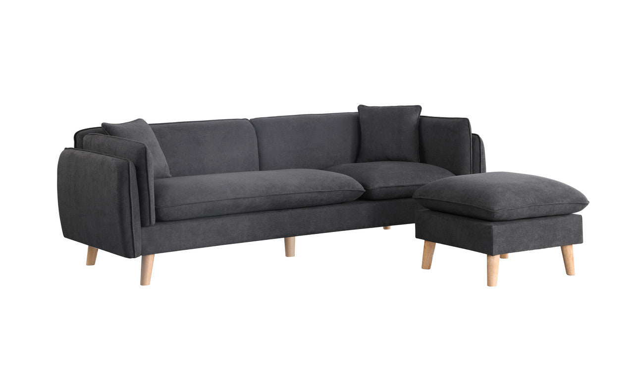 Brayden Fabric Sectional Sofa Chaise - Dark Gray