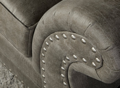 Leinster Faux Leather Loveseat with Nailheads - Espresso