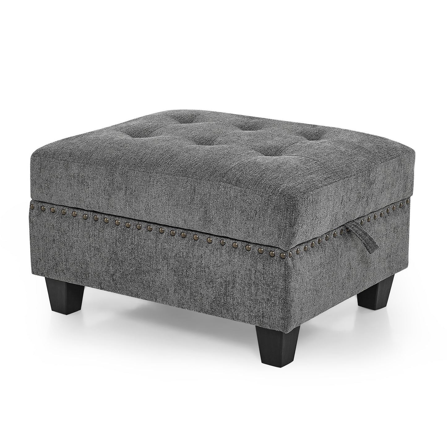 Molly Modular Sectional Sofa Three Single Chair ,Two Corner and Two Ottoman - Grey