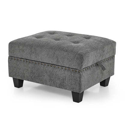 Molly Modular Sectional Sofa Three Single Chair ,Two Corner and Two Ottoman - Grey