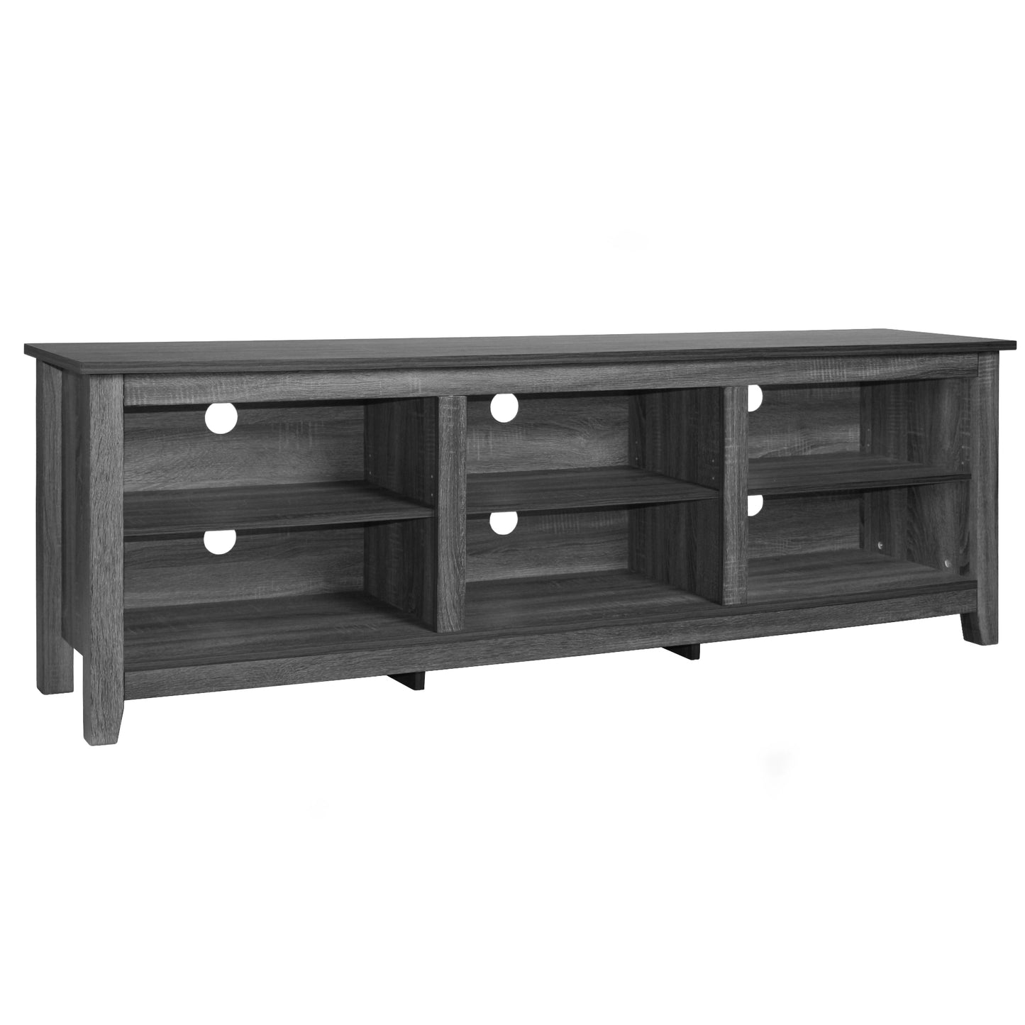 Go Green Woods Noah Wooden 70 TV Stand with Open Storage Shelves