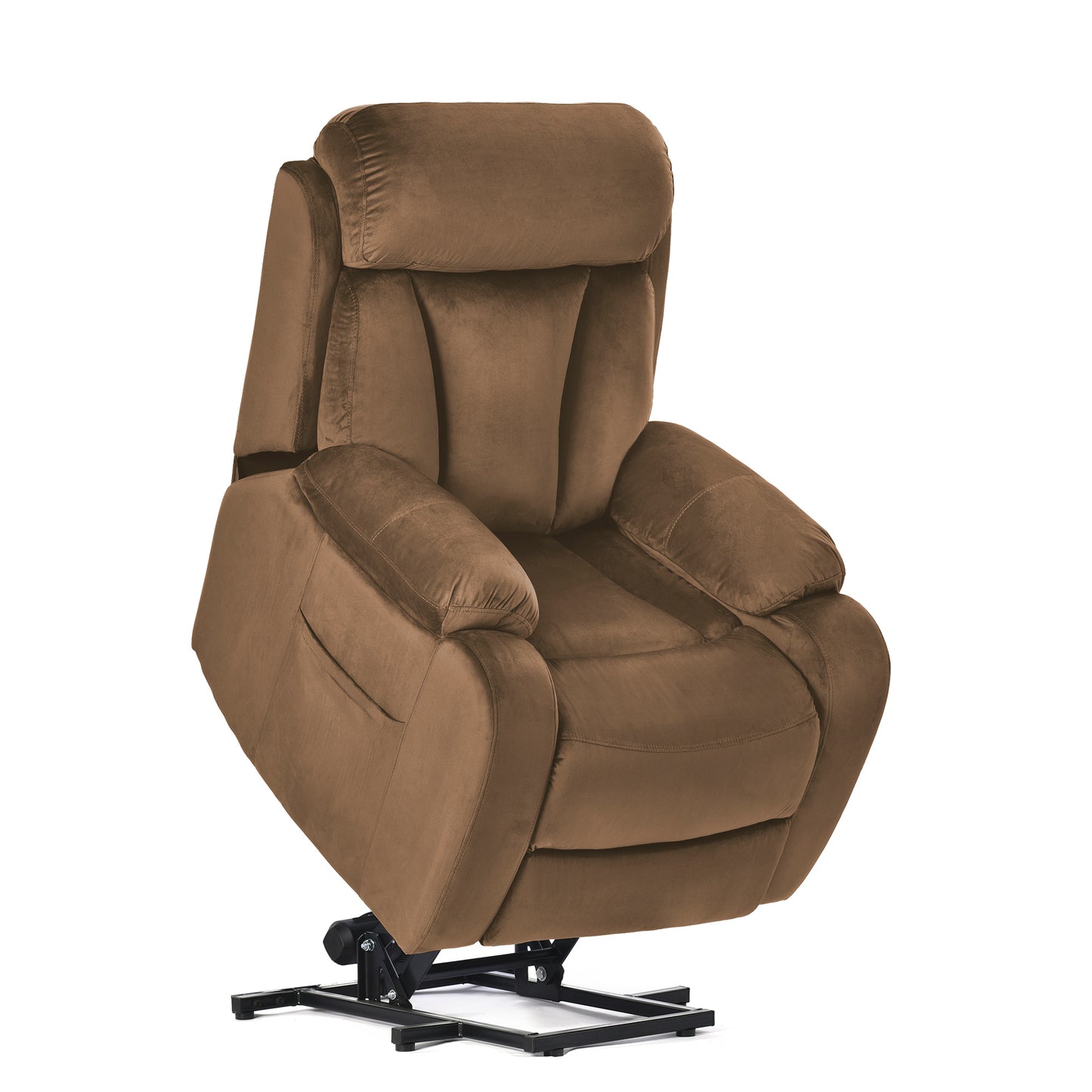 Rios Velvet Lift Chair Recliner - Brown