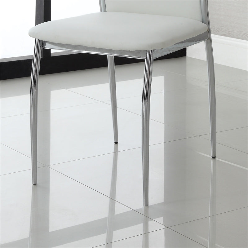 Thompson Dining Chairs Chrome Legs (Set of 2) - White