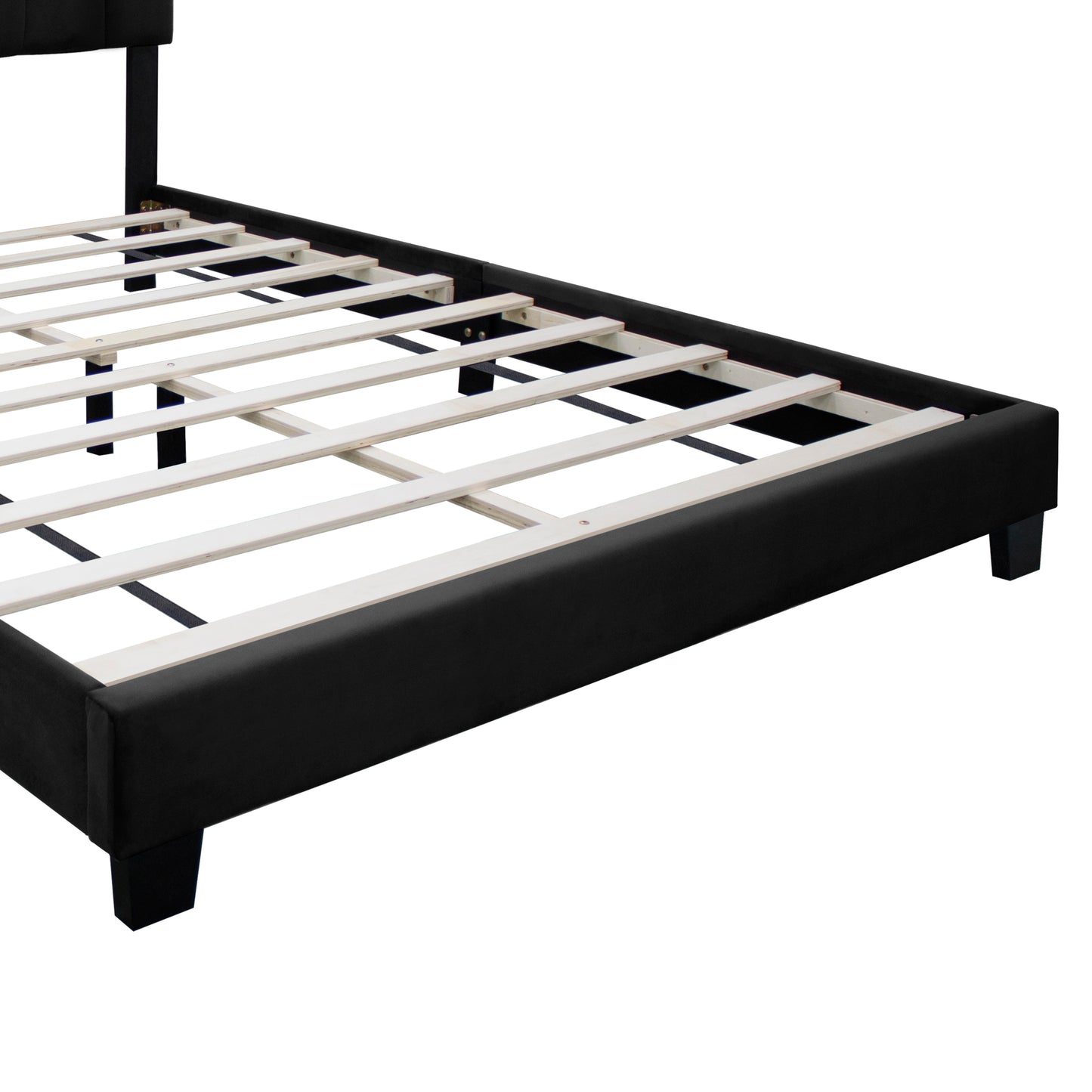 York Queen Size Platform Bed with Adjustable Height - Black