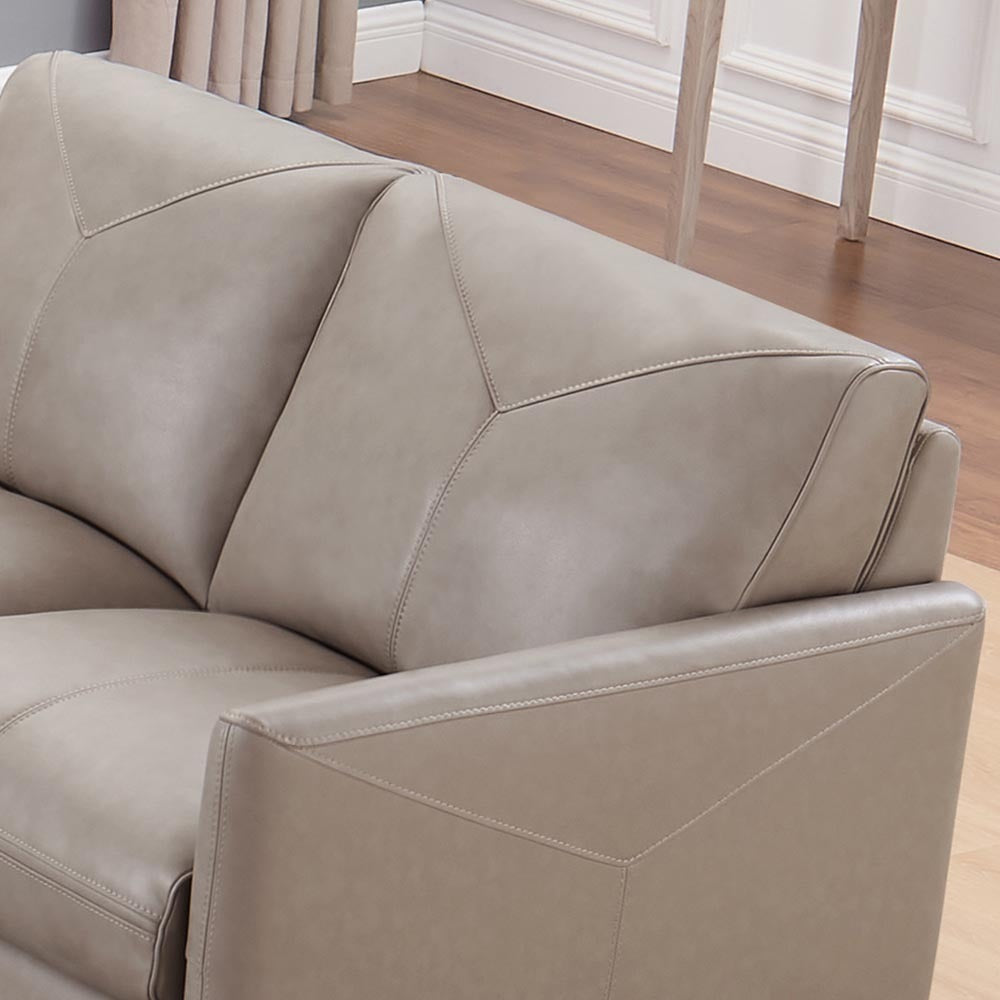 Yorkdale Leather Loveseat - Stone Gray