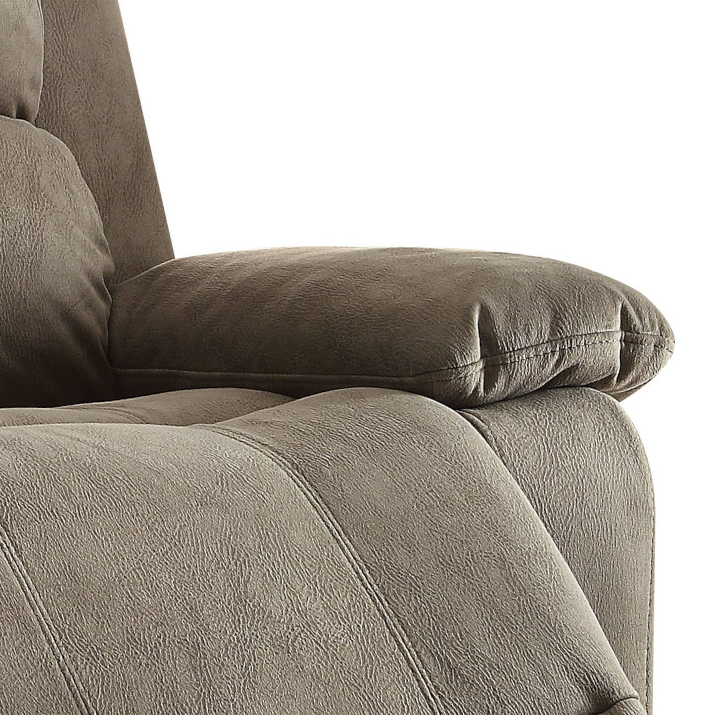 Aeon Polished Recliner with Pillow Top Arm - Gray