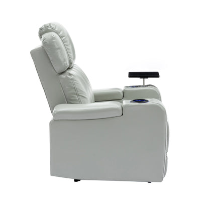 Xavier PU Leather Power Recliner - Gray