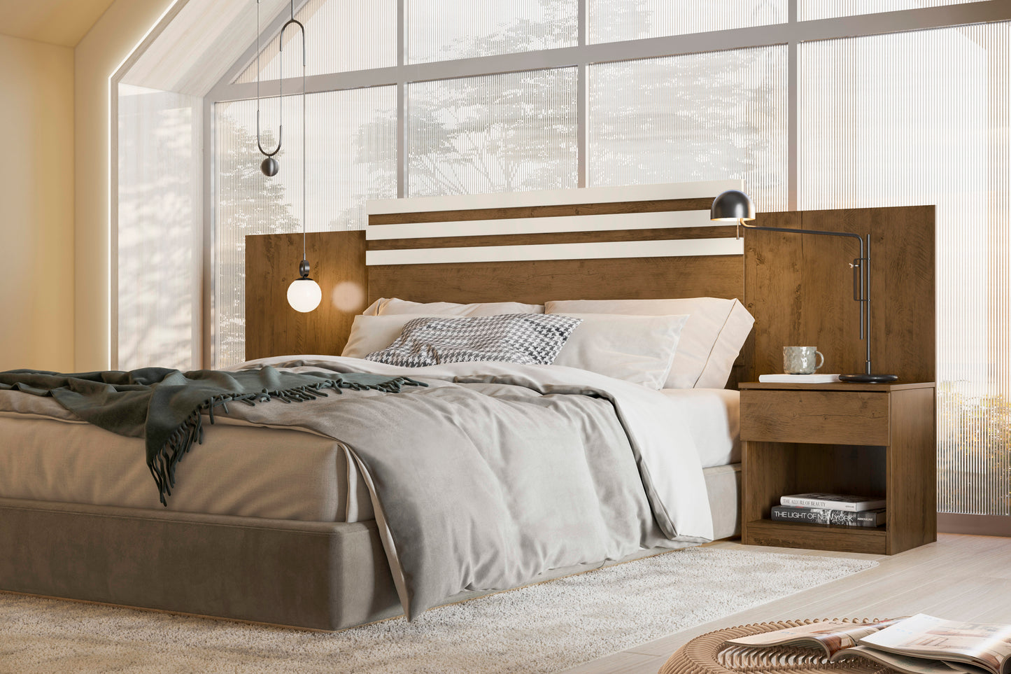 Headboard Dhara - Brown /Off White Flex