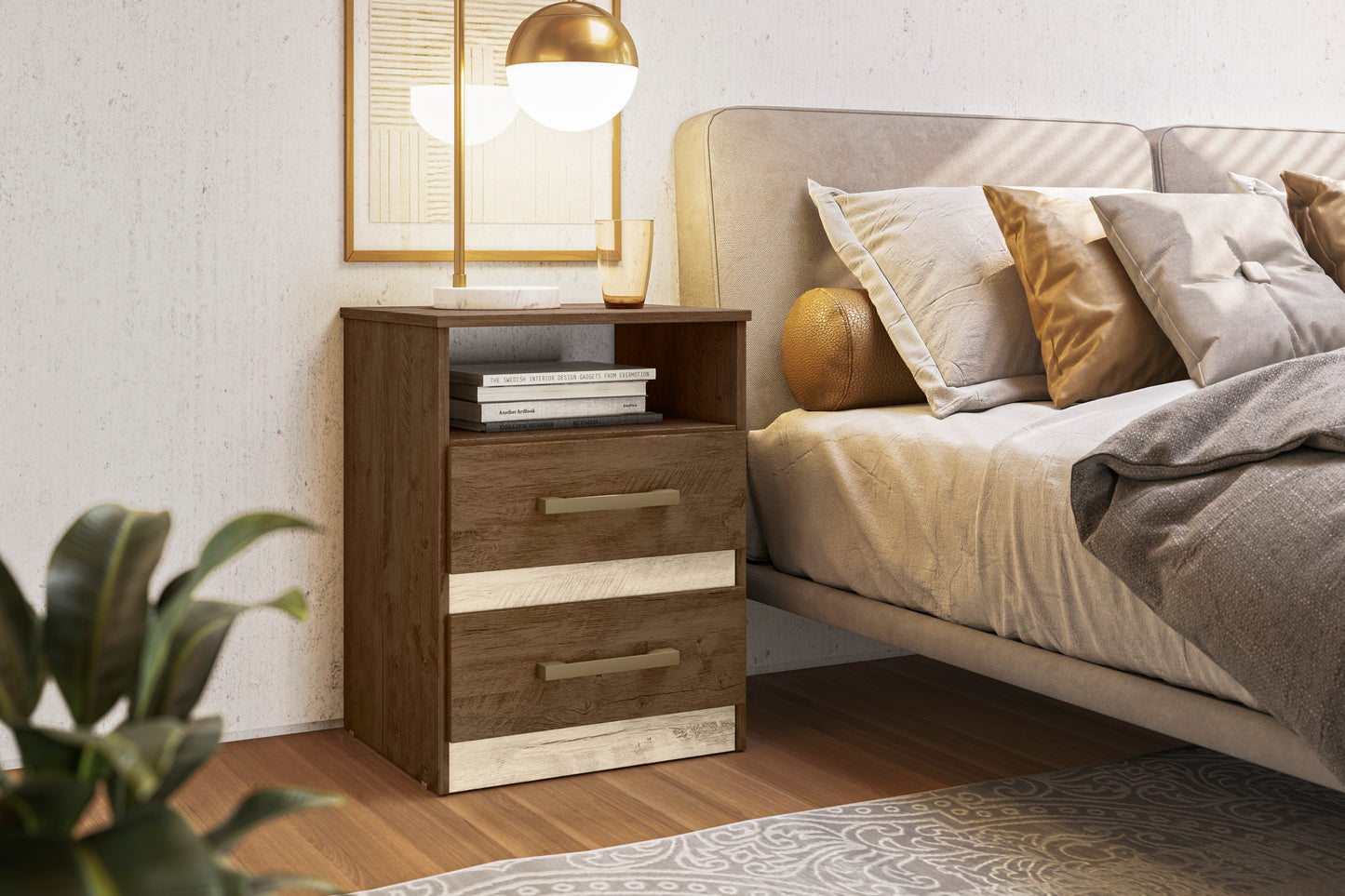 Apolo Nightstand - Brown/Hazelnut Flex