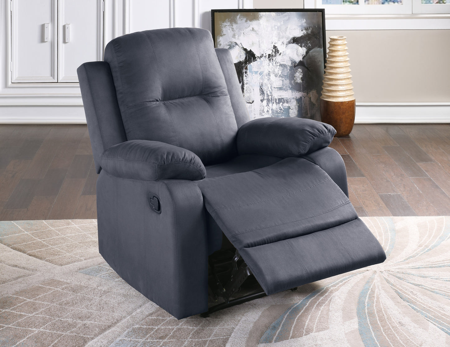 Freda Microfiber Motion Recliner - Ebony