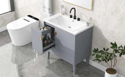 Dot Bathroom Vanity with Sink - Gray