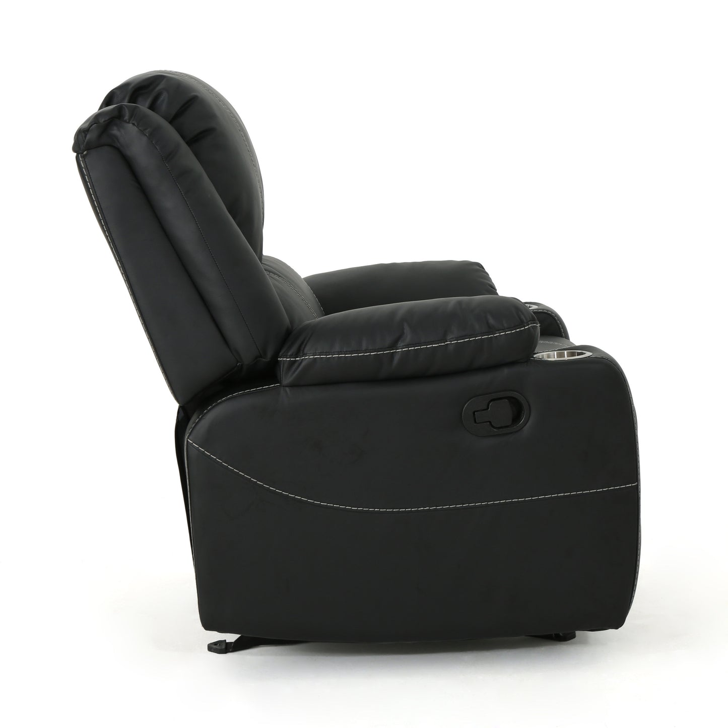 Aviana Glider Recliner Chair with Cup Holders - Black