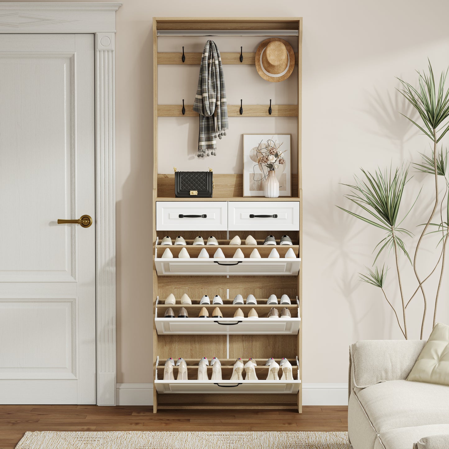 Chelsea Shoe Storage Cabinet - White