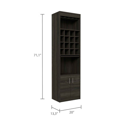 Wolcott 16-Bottle 1-Shelf Bar Cabinet - Espresso