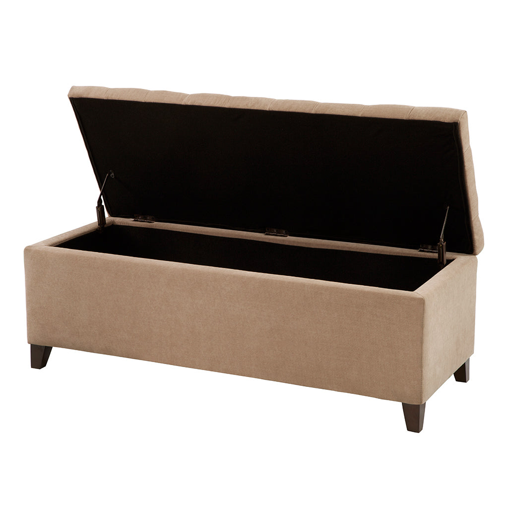 Shandra Tufted Top Storage Bench - Brown