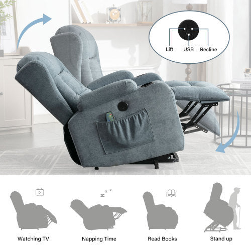 Parsons Power Lift Recliner Chair - Blue