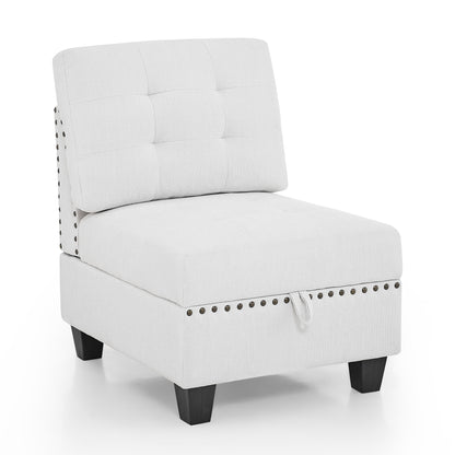 Molly Modular Sectional Sofa Four Single Chair and Two Corner - Ivory