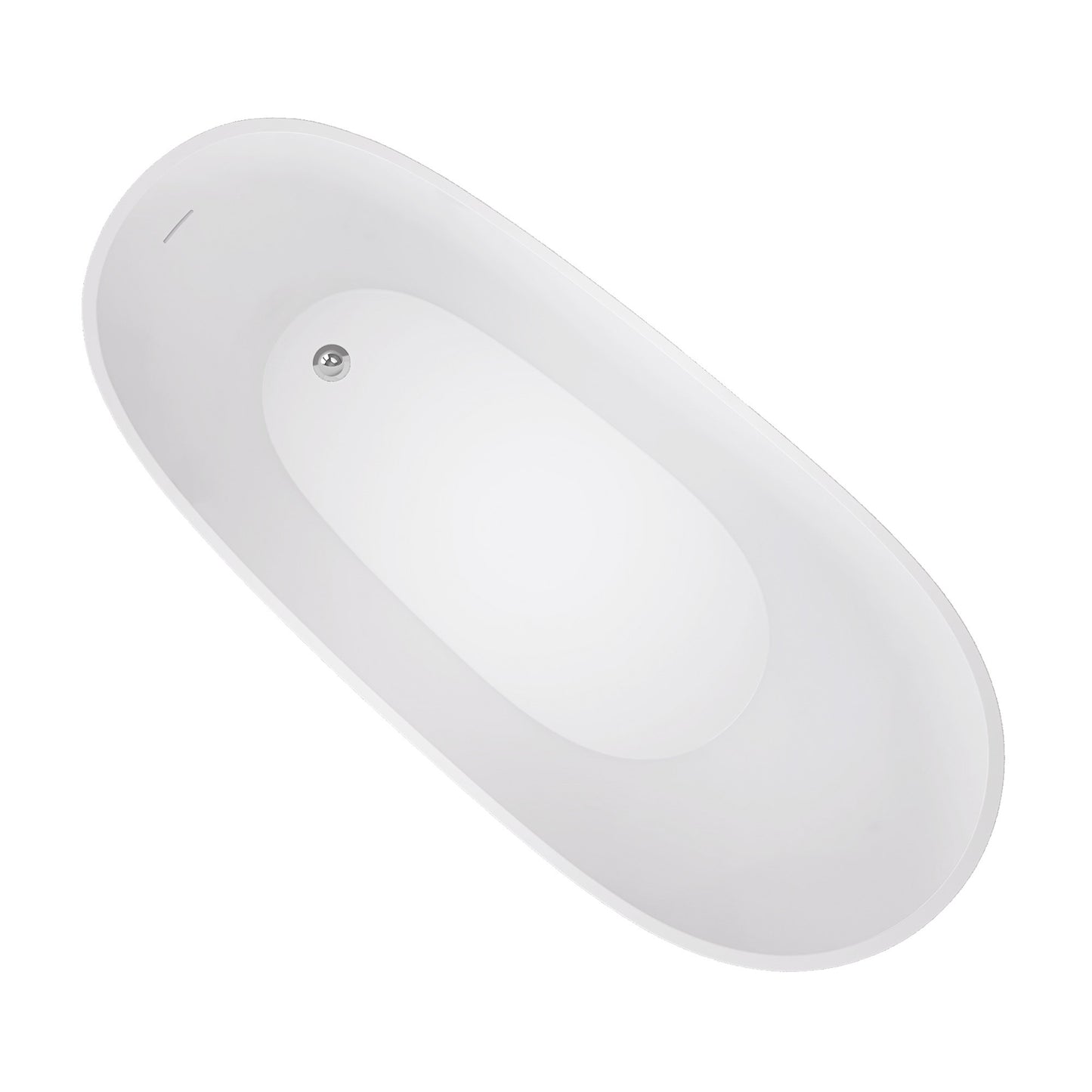 Nest 59" Acrylic Freestanding  Soaking Bathtub - Gloss White