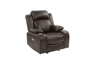 Parker Gel Leatherette Power Motion Recliner Chair - Brown