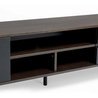 Chicada TV stand with LED remote control lights - Black+Brown