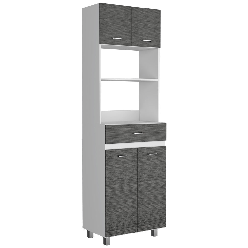 Caribe Microwave Cabinet - White/Gray