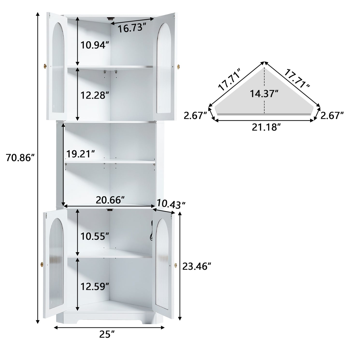 Baron Corner Cabinet - White