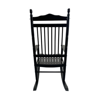 Lupe III Wooden Porch Rocker Chair - Black