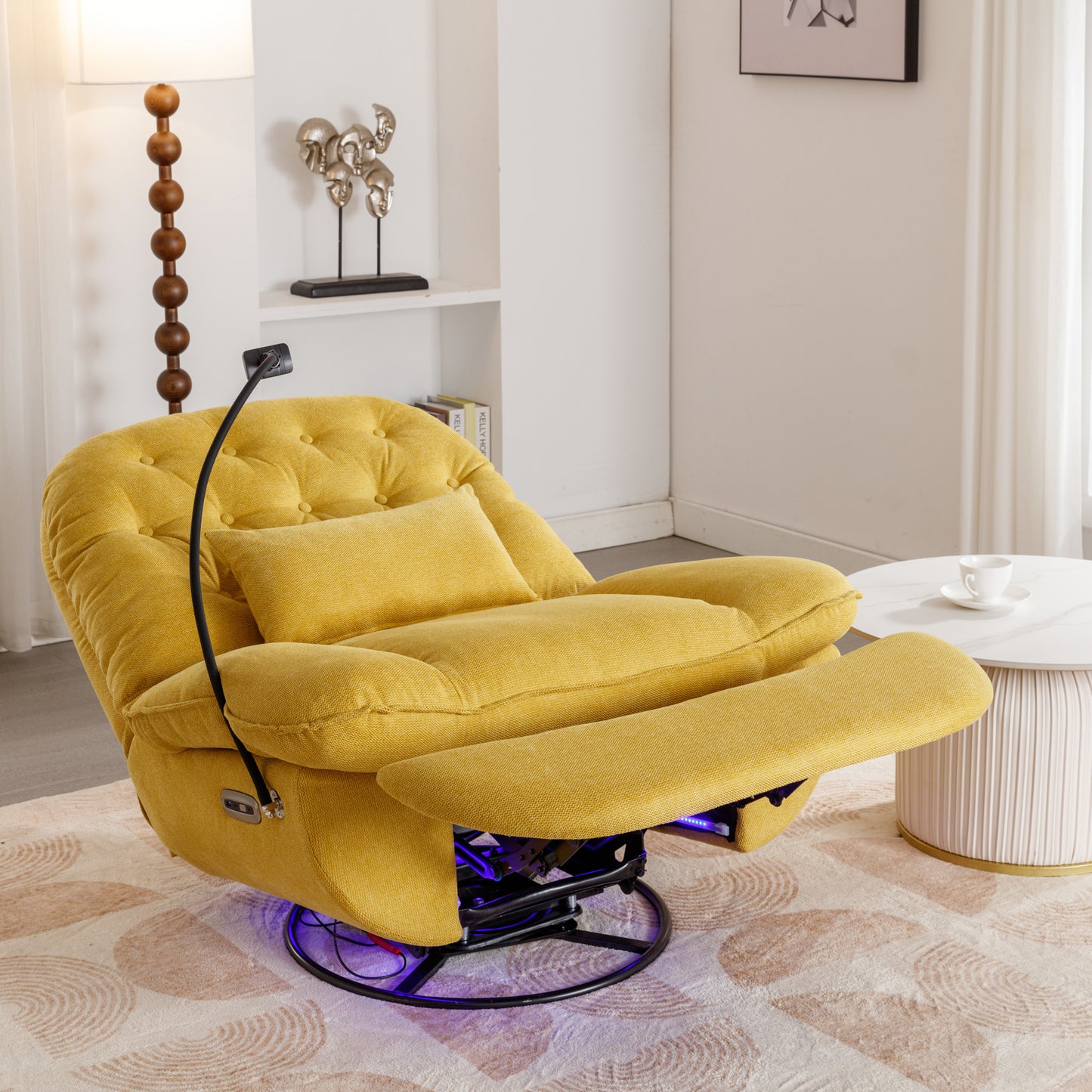 Roxie 270 Degree Swivel Power Recliner with Voice Control - Yellow