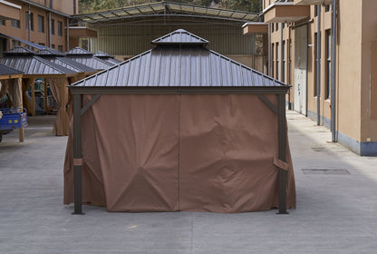 Afix 12 X 12 ft  Permanent Hardtop Gazebo Canopy - Bronze