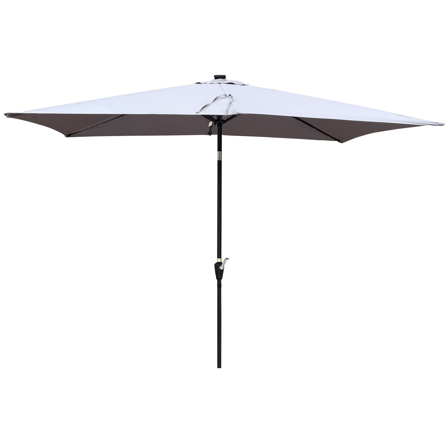 Joya 10 x 6.5 ft Patio Solar LED Umbrellas  with Crank - Light Gray