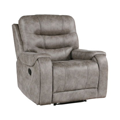 Vargas Reclining Chair Plush Seating - Brown+Gray