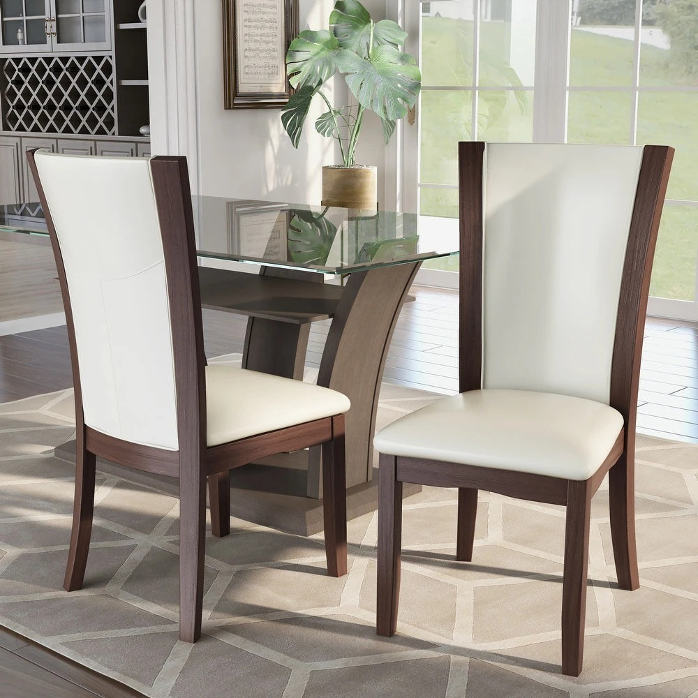 Tova Dining Chair (Set of 2) - White+Dark Cherry