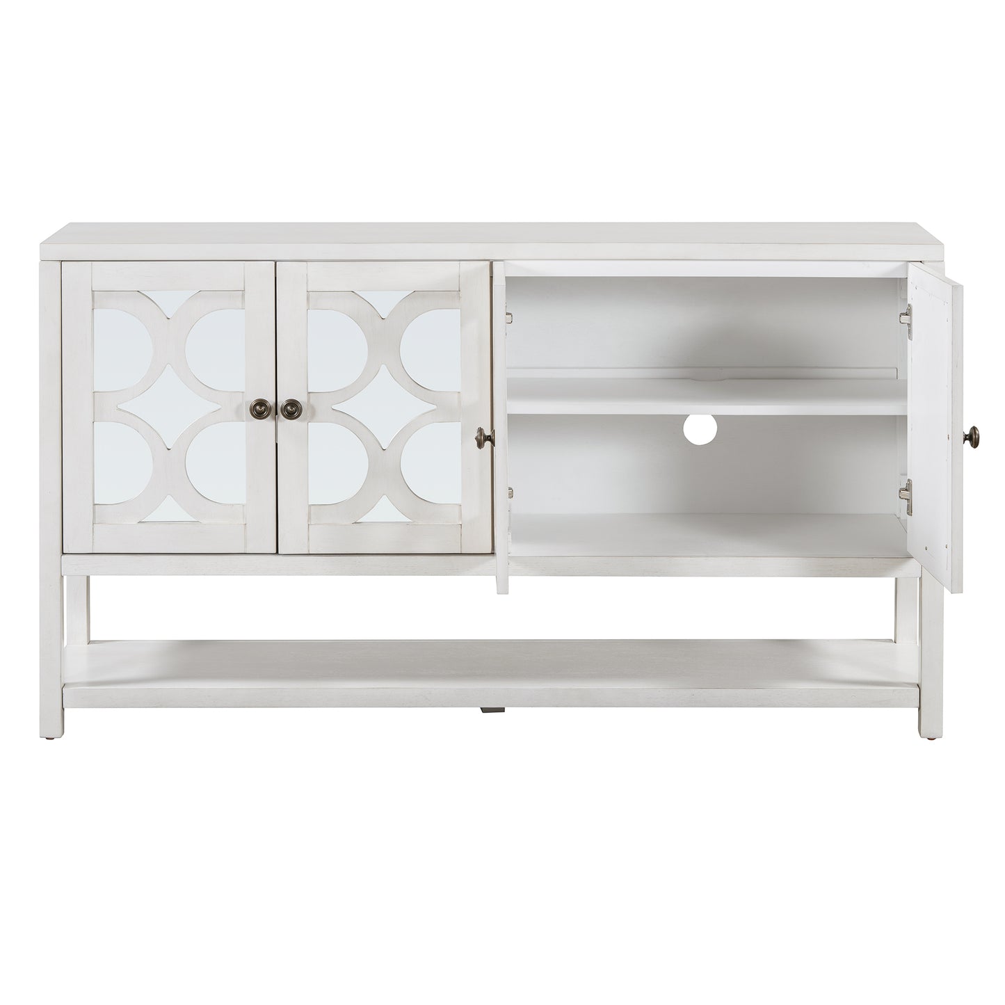 Stasia Sideboard Buffet with Mirrored Doors - Antique White