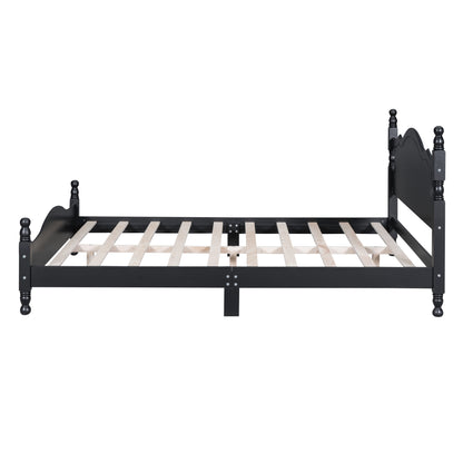 Quarto II Queen Size Wood Platform Bed Frame - Black