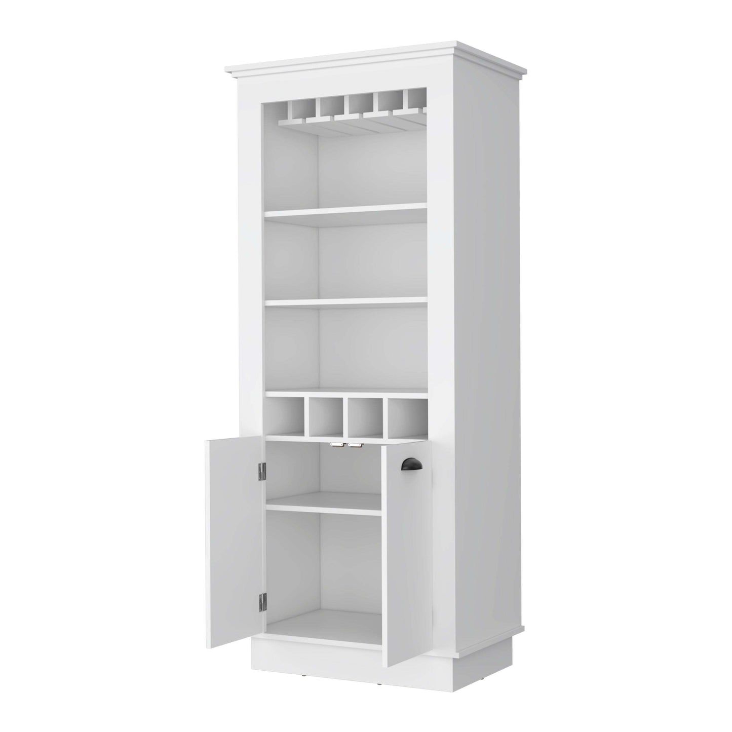 Tyler 4-Built In Wine Rack Bar Cabinet - White