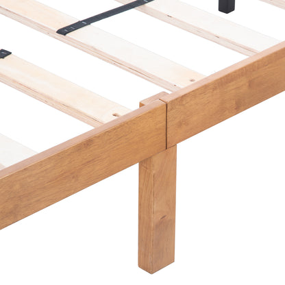 Jox Queen Size Wood Platform Bed Frame - Old Pine