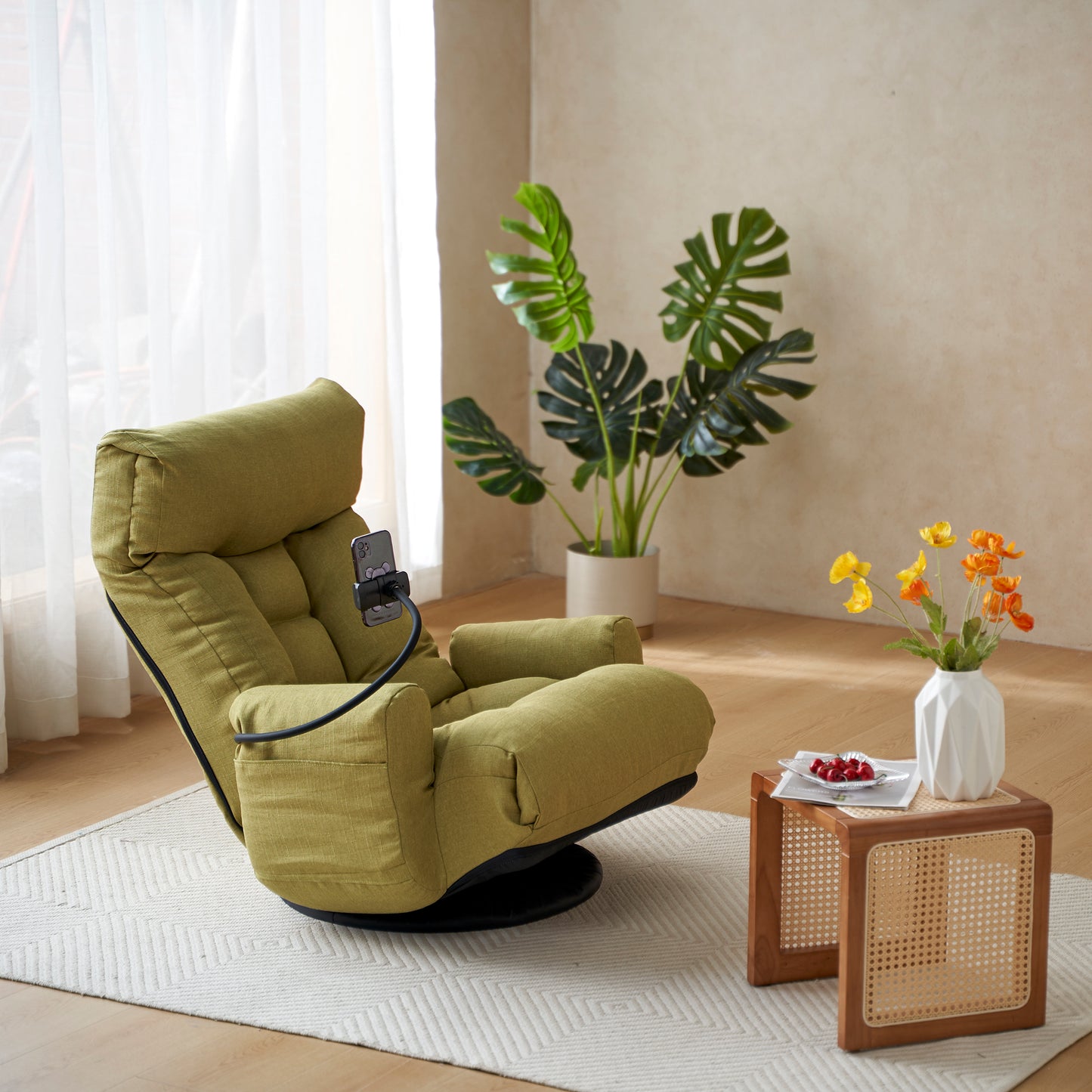 Lawson Adjustable Head and Waist Rotatable Sofa Chair - Green