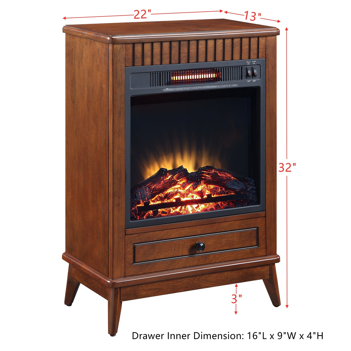 Hamish Electric Fireplace - Walnut