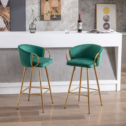 Sip Bar Stools 26 Inch  - Green Set of 2