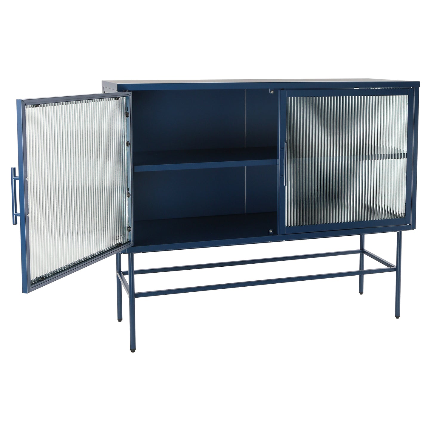 Pratt II Double Door Tempered Glass Sideboard - Blue