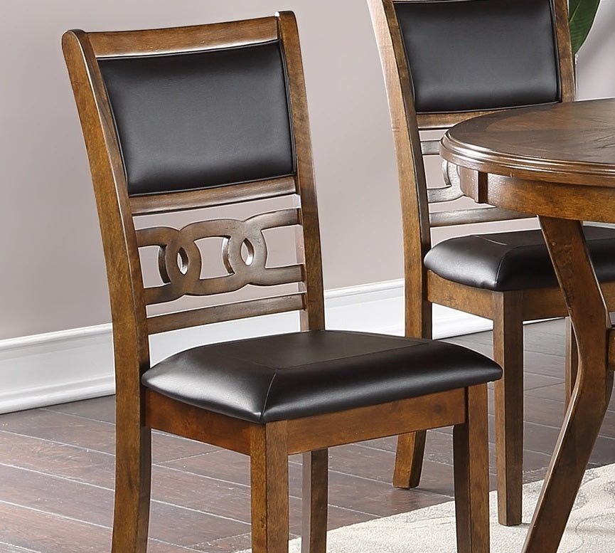 Watson 5pc Dining Set Round Table w 4x Side Chairs - Walnut