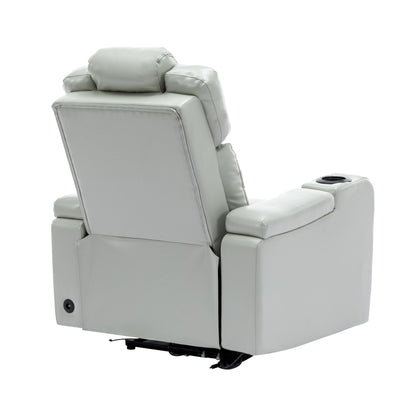 Xavier PU Leather Power Recliner - Gray