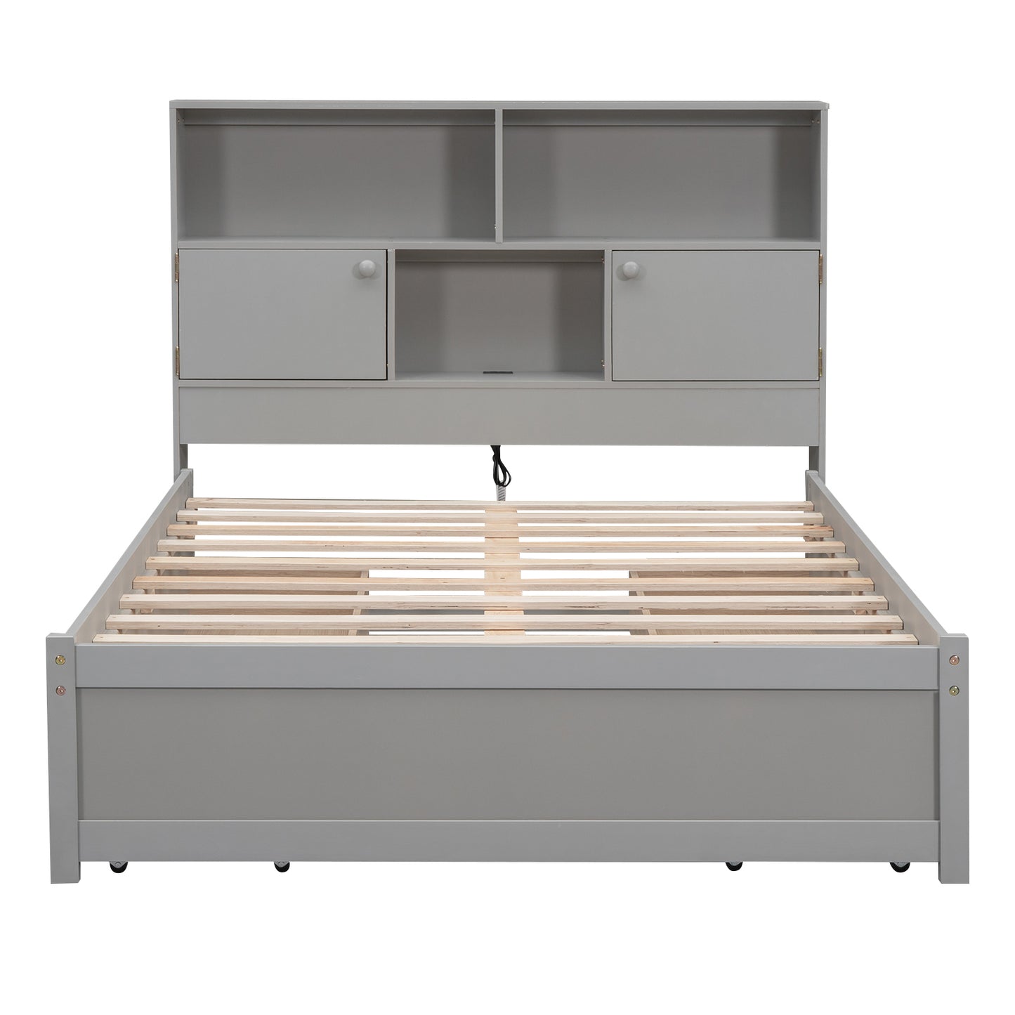 Jazz Full Size Platform Bed w 4 Drawers - Gray