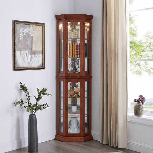 Larson Corner Curio Cabinet - Walnut