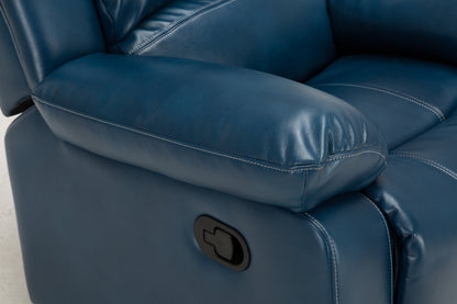 Charlotte Leather Gel Recliner - Navy Blue