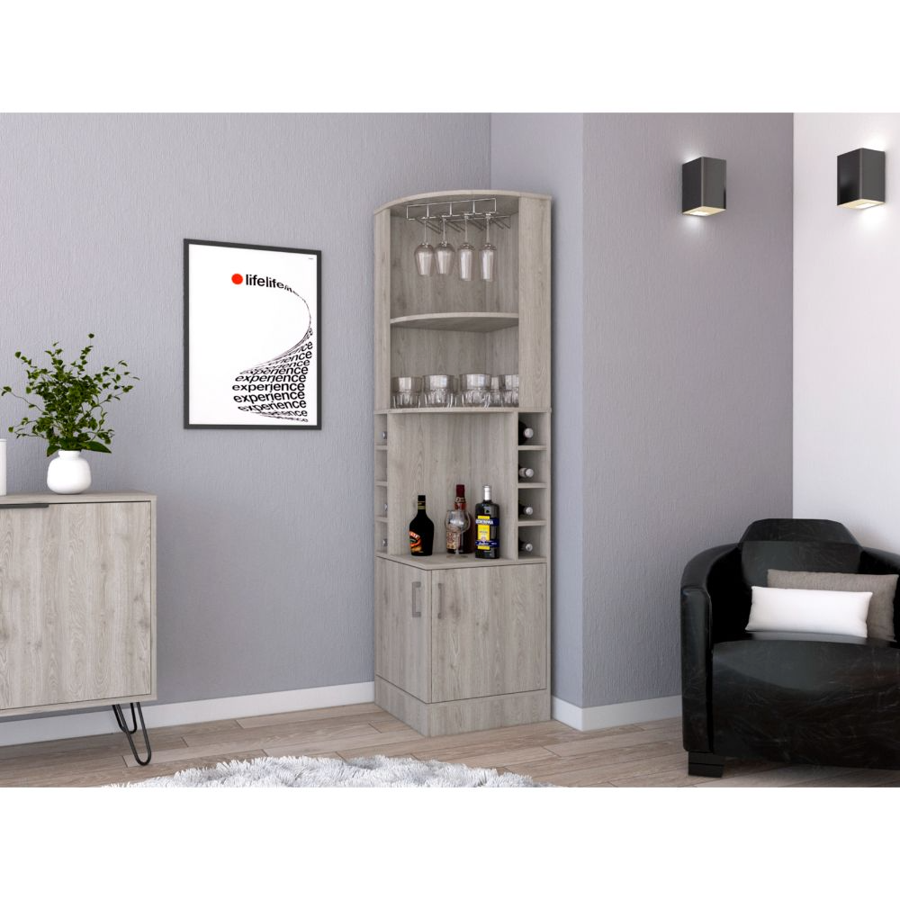 Nikita Corner Bar Cabinet - Gray