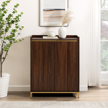 Ula Minimalist 2-Door Accent Cabinet - Dark Brown